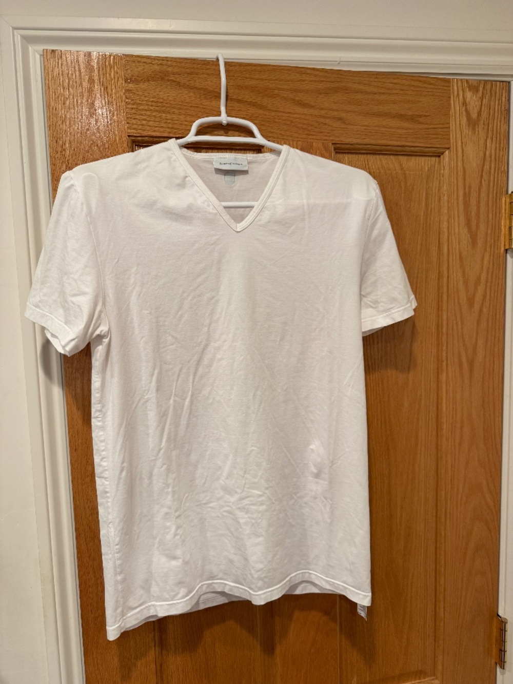White V-Neck Men's Shirt - Casual Essential